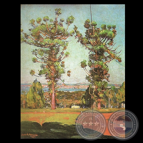 PINOS, 1930 - Óleo de JUAN SAMUDIO